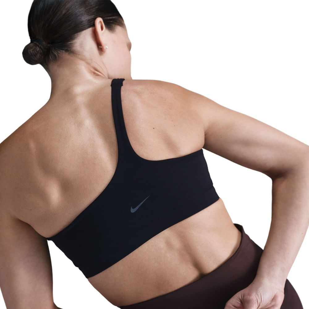 Nike W Nk Zenvy Asym Top negro de mujer para entrenamiento