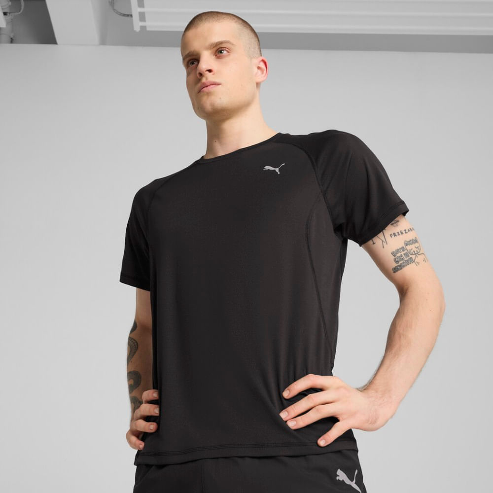 Puma M Run Velocity Tee Camiseta Manga Corta negro de hombre para correr