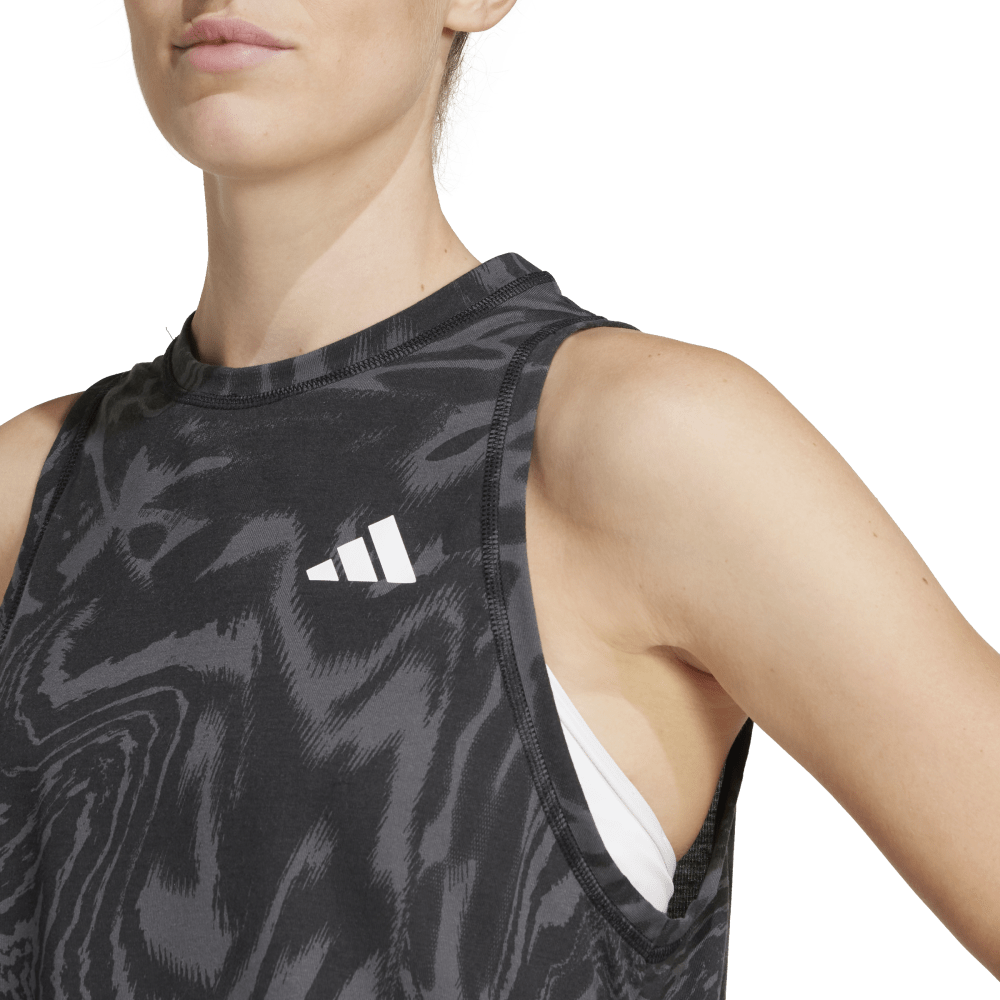 Adidas We Min Aop Tank Camiseta Manga Sisa negro de mujer para entrenamiento
