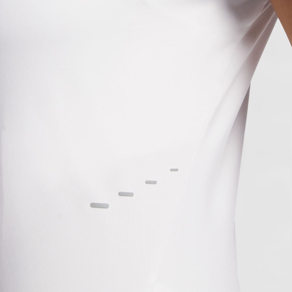 Nike W Nk Swift Df Ss Top Camiseta Manga Corta blanco de mujer para correr