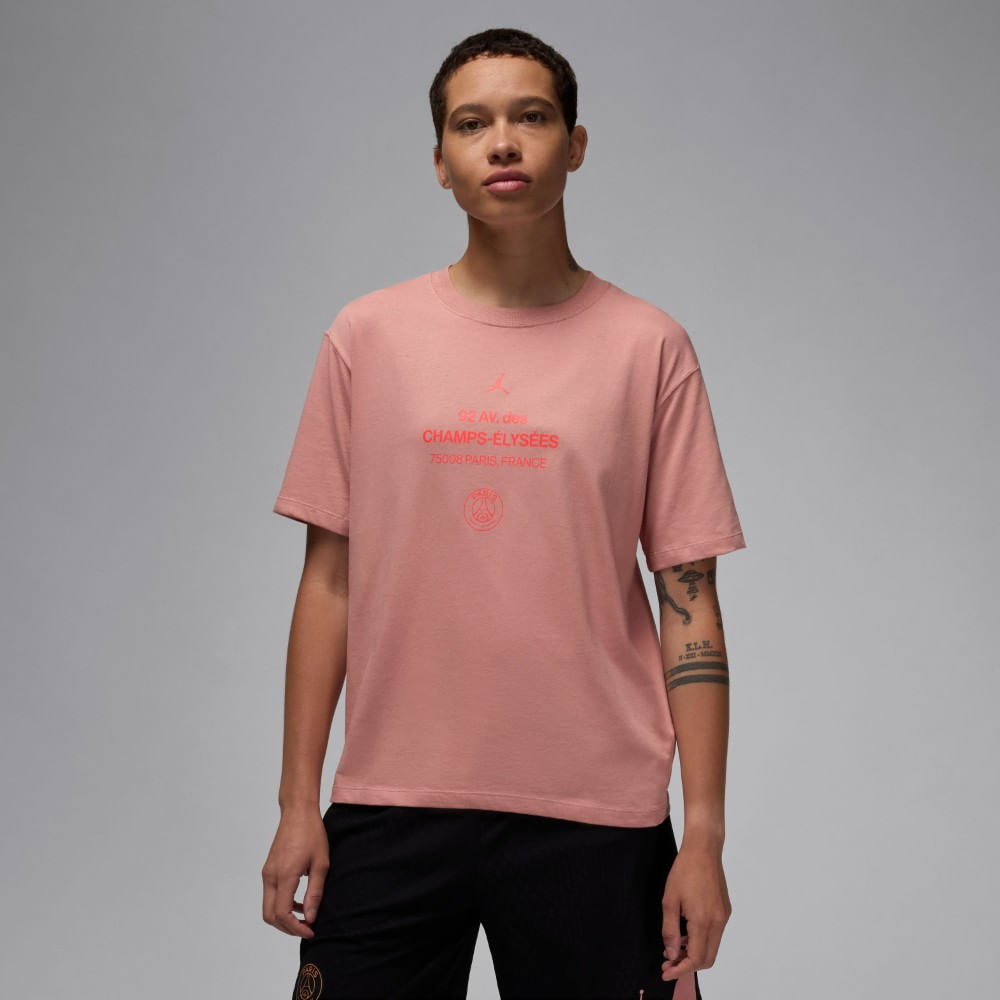 Nike W J Psg Ss Gfx Gf Tee Camiseta Manga Corta rosado de mujer lifestyle