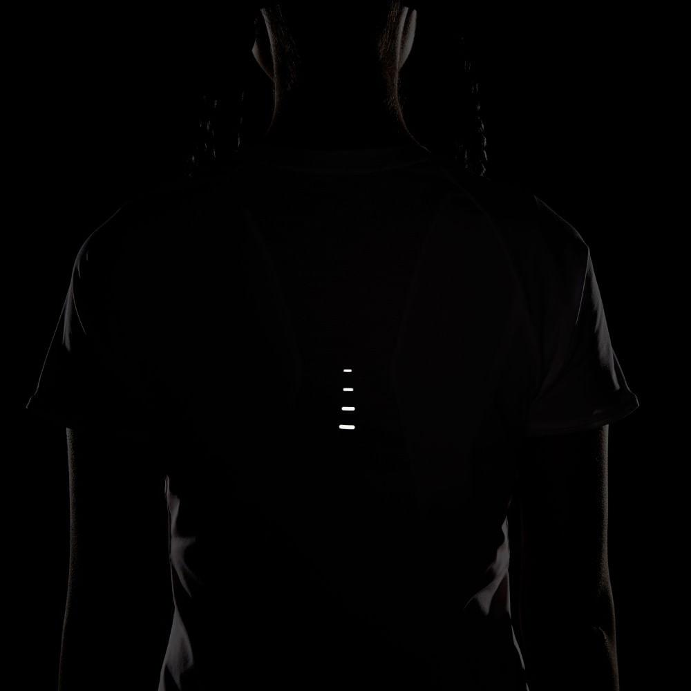 Nike W Nk Swift Df Ss Top Camiseta Manga Corta blanco de mujer para correr