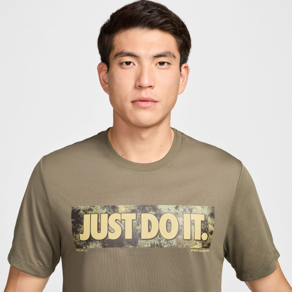 Nike M Nk Df Tee Rlgd Camo Camiseta Manga Corta verde de hombre para entrenamiento