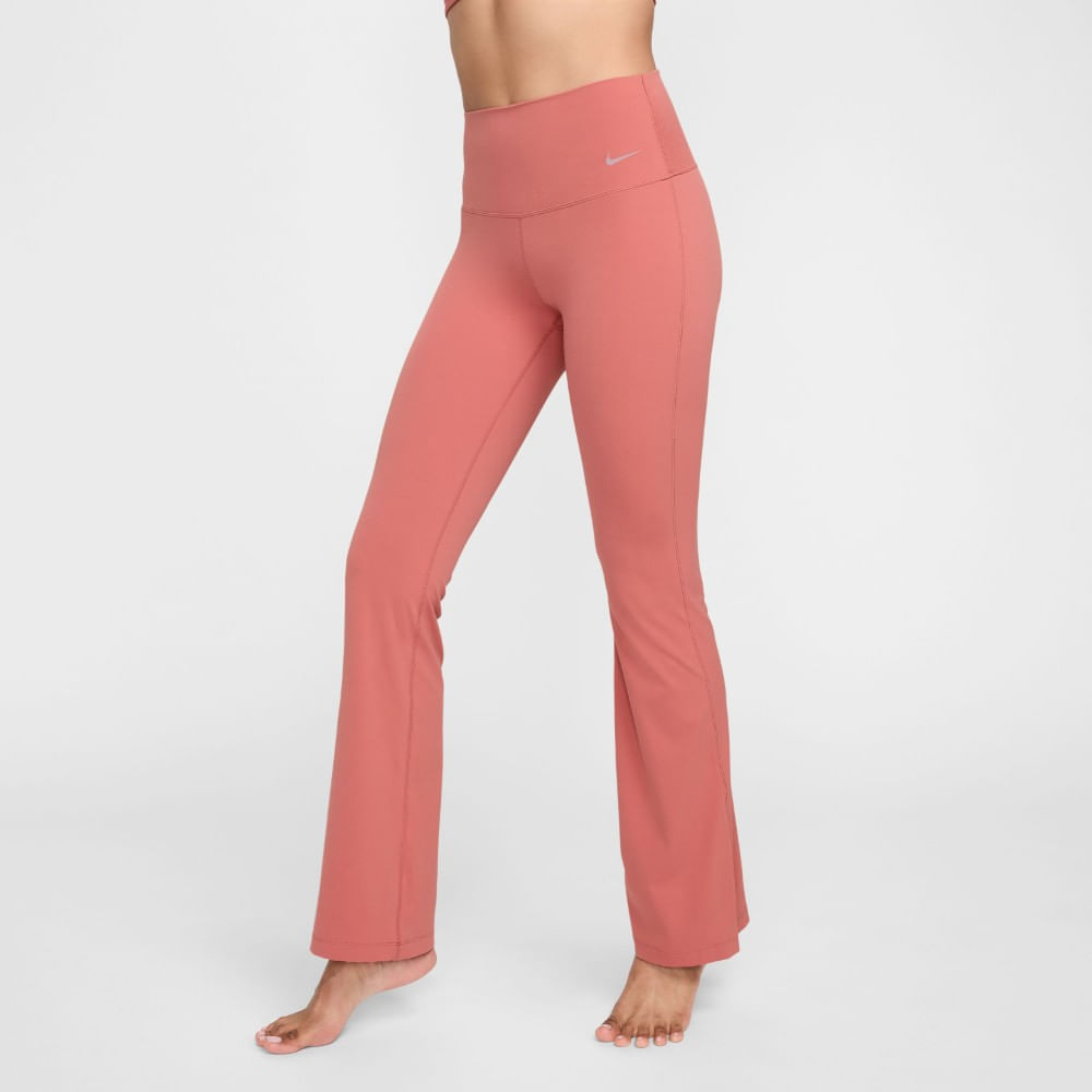 Nike W Nk Df Zenvy Hr Flare Pantalón rosado de mujer para entrenamiento