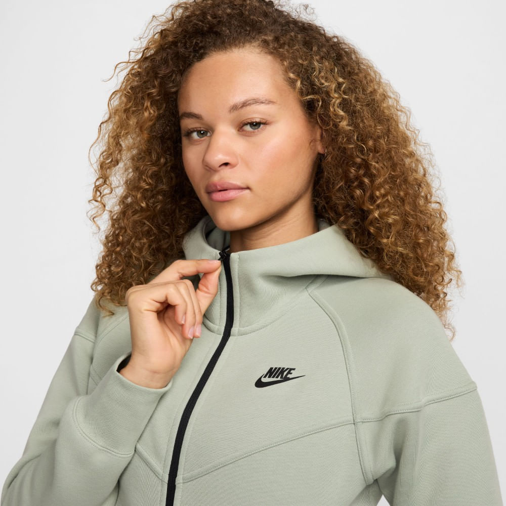 Nike W Nsw Tch Flc Wr Fz Hdy Hoodie verde de mujer lifestyle