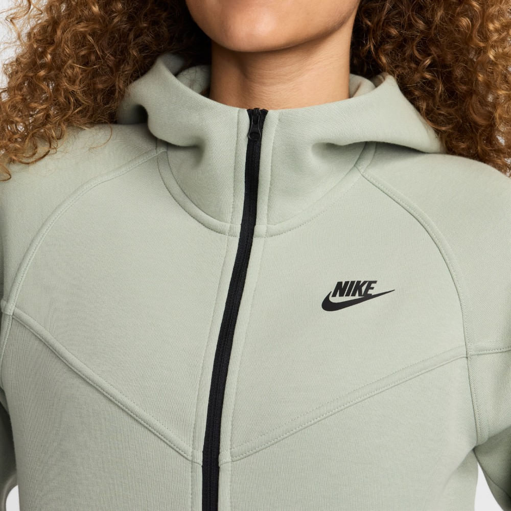 Nike W Nsw Tch Flc Wr Fz Hdy Hoodie verde de mujer lifestyle