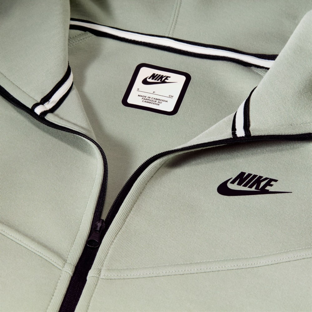Nike W Nsw Tch Flc Wr Fz Hdy Hoodie verde de mujer lifestyle