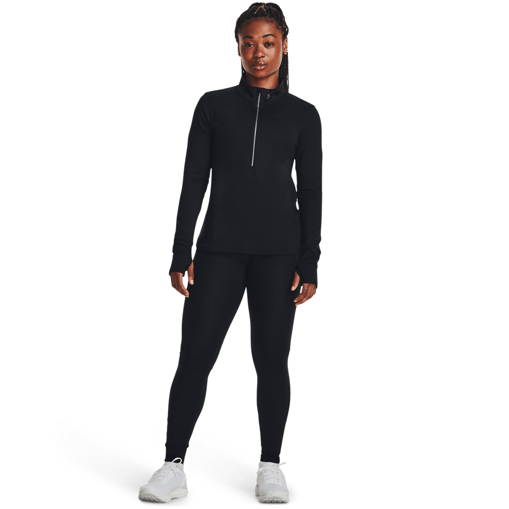 UA Qualifier Run 1/2 Zip Hoodie negro de mujer para correr