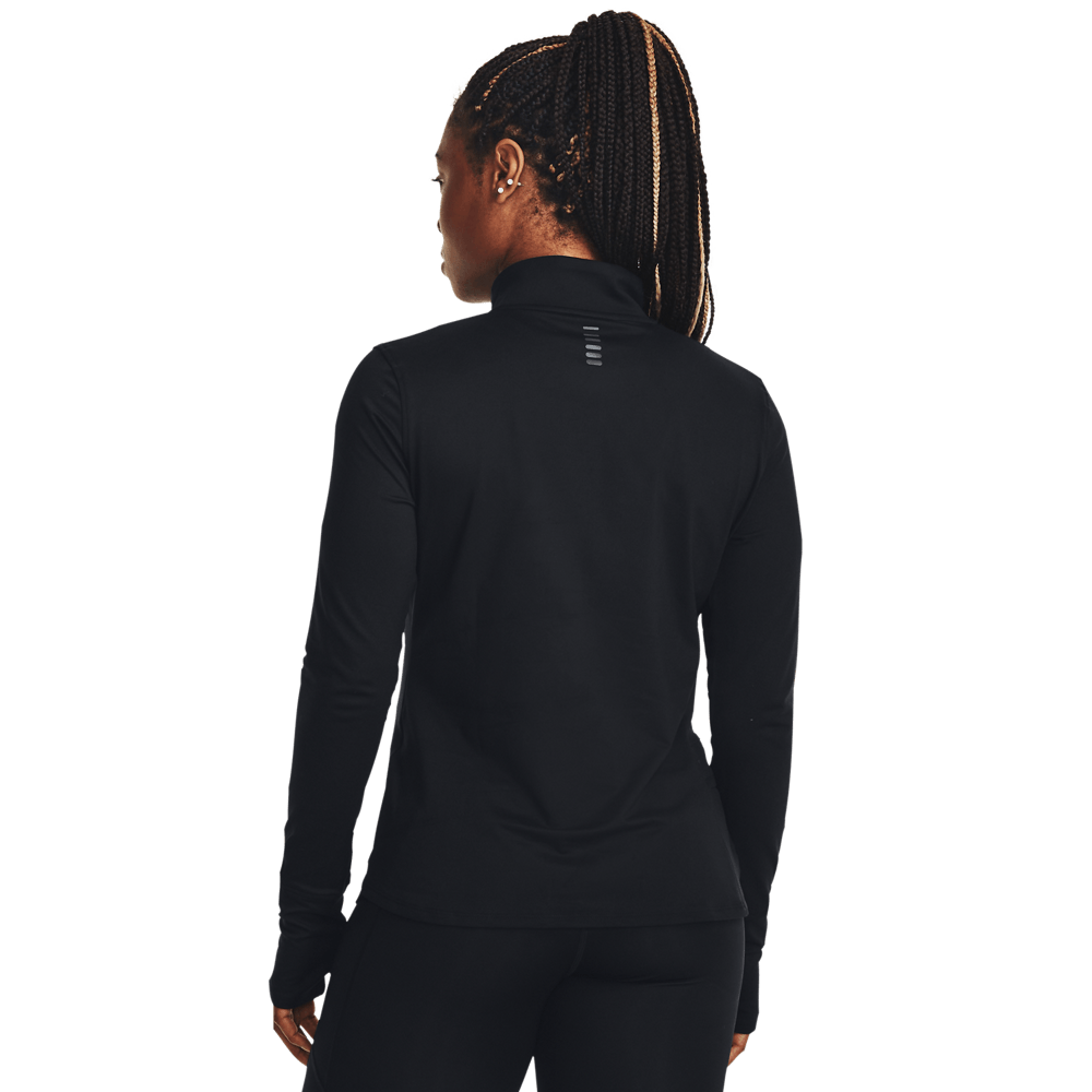 UA Qualifier Run 1/2 Zip Hoodie negro de mujer para correr