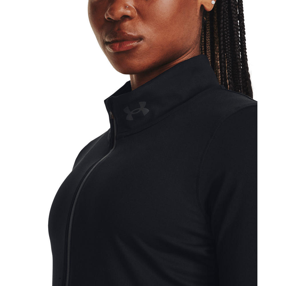 UA Qualifier Run 1/2 Zip Hoodie negro de mujer para correr