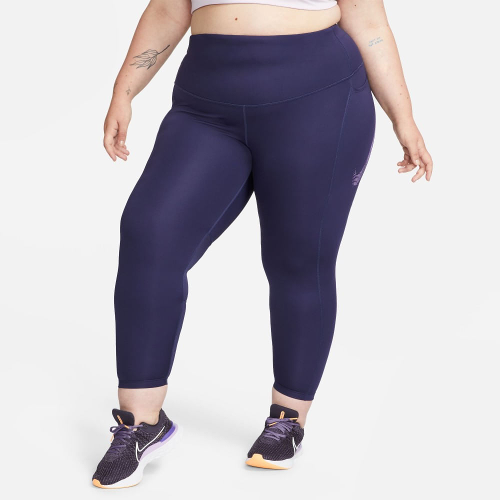 Nike W Nk Df Fst Mr 7/8 Tght Sw Hbr Licra morado de mujer para correr