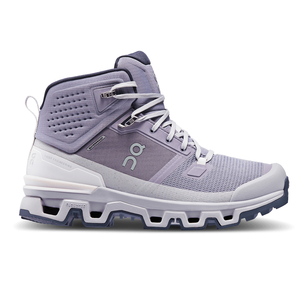 On Cloudrock Waterproof Tenis morado de mujer para outdoor