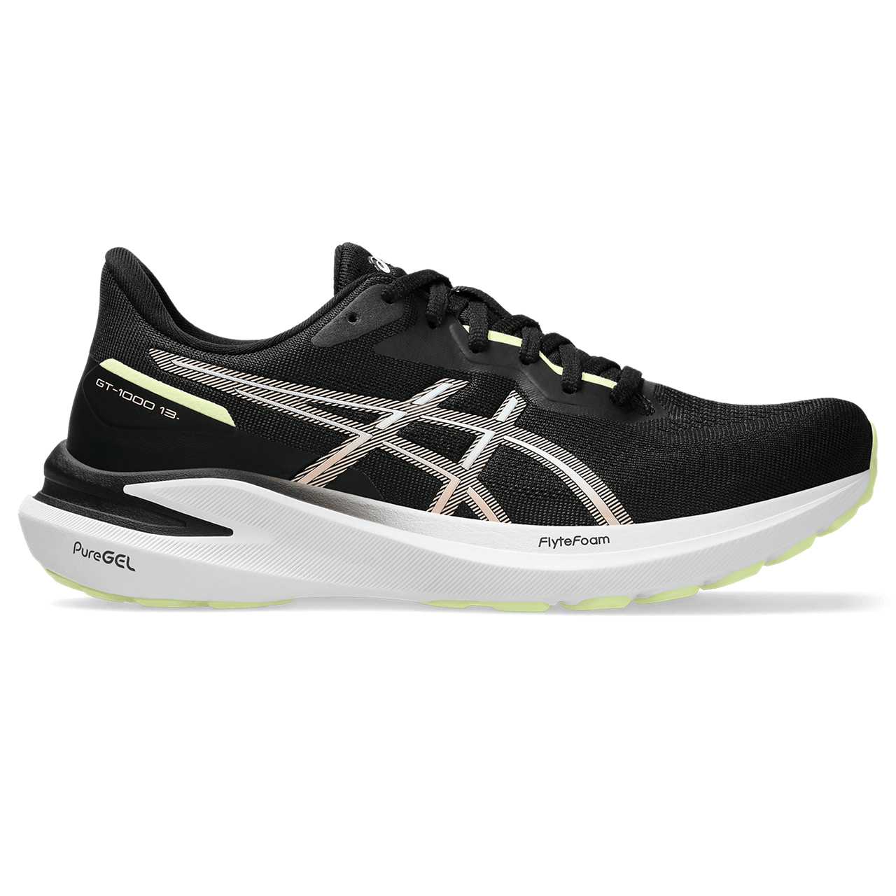 Asics Gt-1000 13 Tenis negro de mujer para correr
