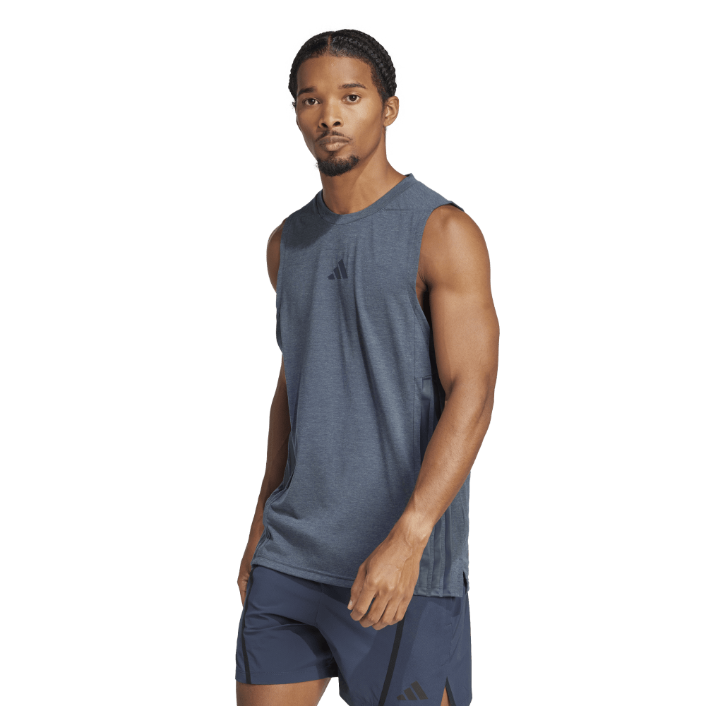 Adidas D4T 3S Tank Camiseta Manga Sisa azul de hombre para entrenamiento