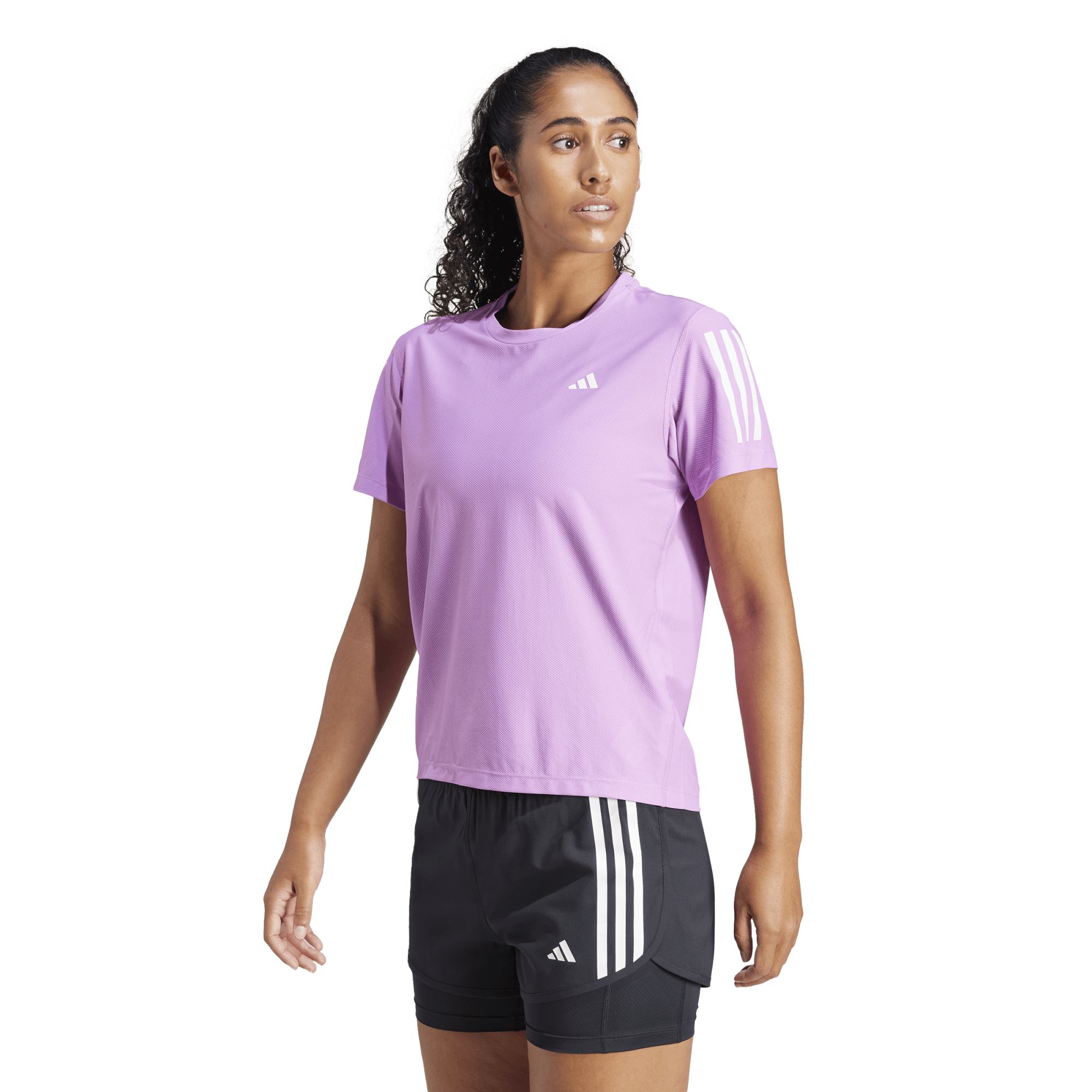 Adidas Camiseta Own The Run Manga Corta morado de mujer para correr