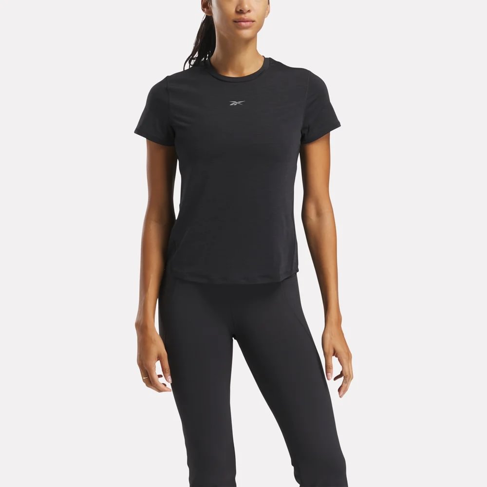 Reebok Rbk-Chill Athletic Tee Camiseta Manga Corta negro de mujer para entrenamiento