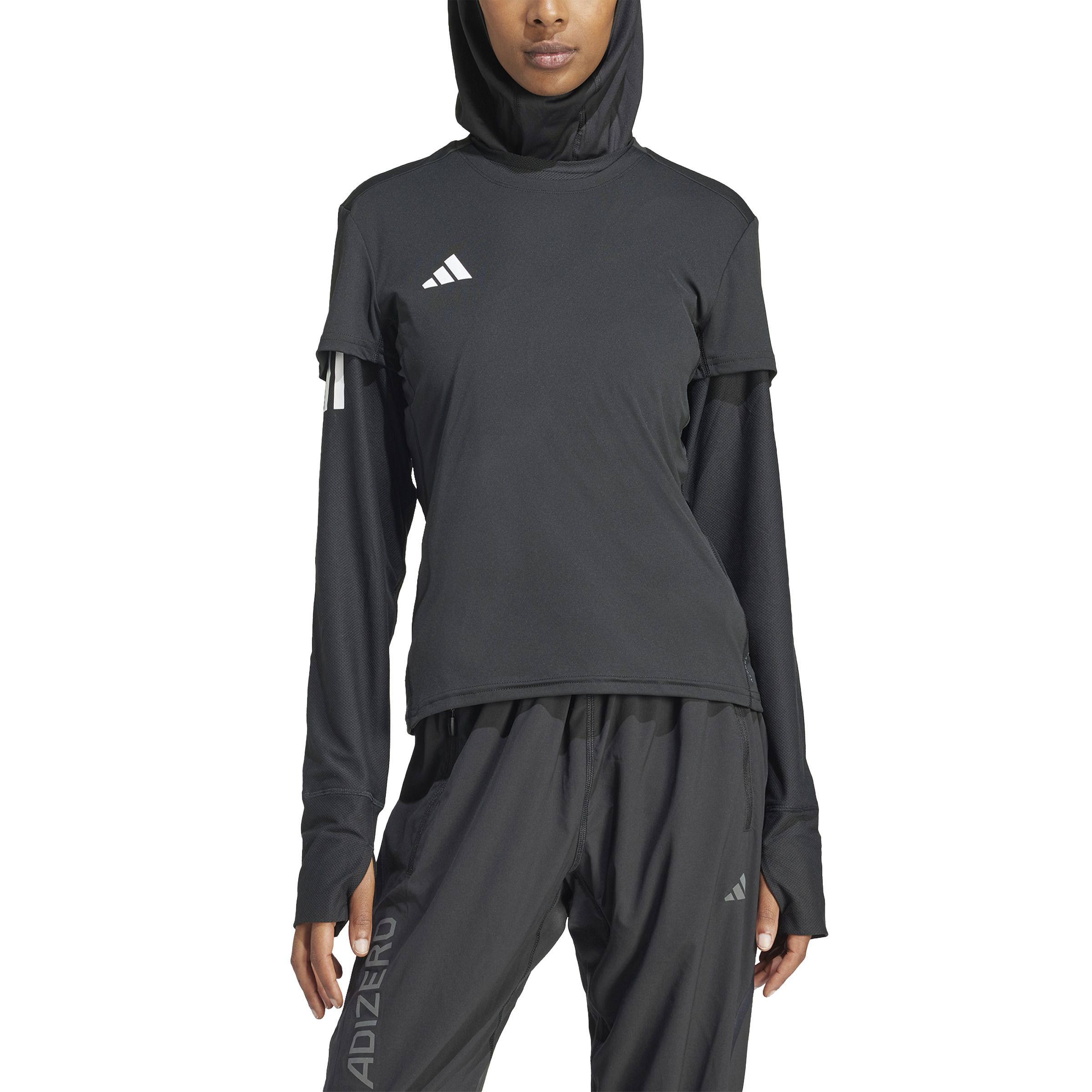 Adidas Adizero E Tee Camiseta Manga Corta negro de mujer para correr