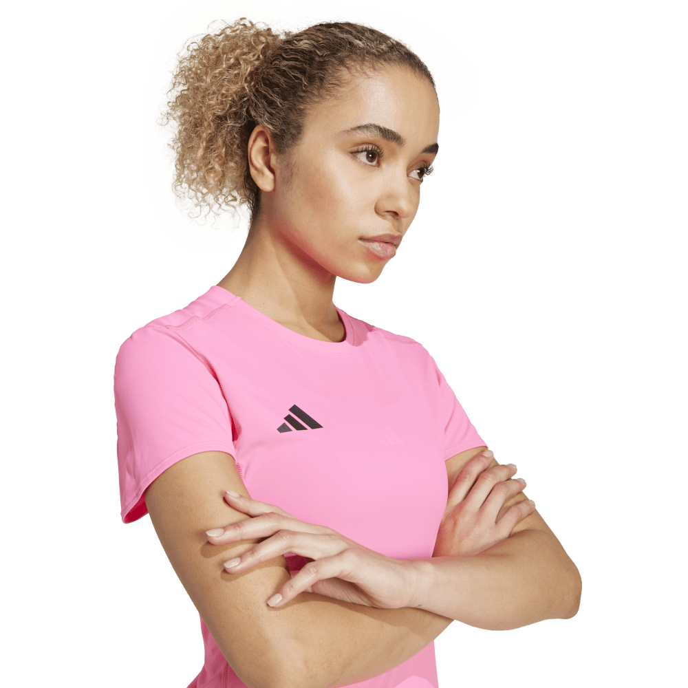 Adidas Adizero E Tee Camiseta Manga Corta rosado de mujer para correr