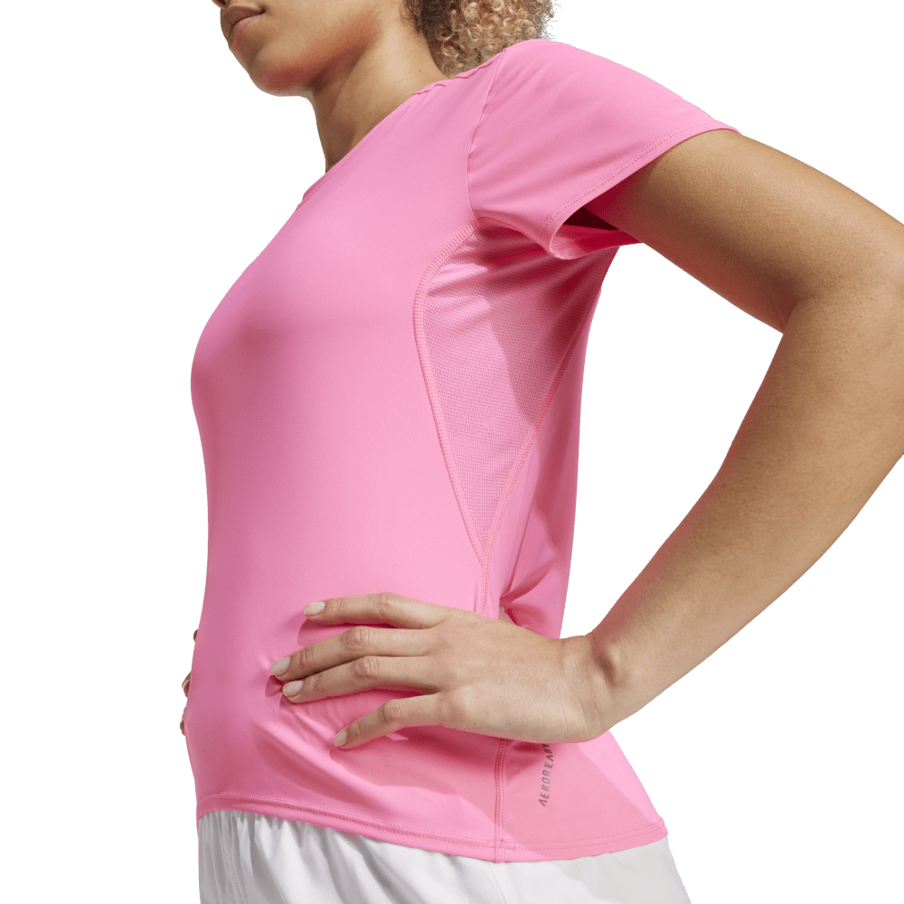 Adidas Adizero E Tee Camiseta Manga Corta rosado de mujer para correr