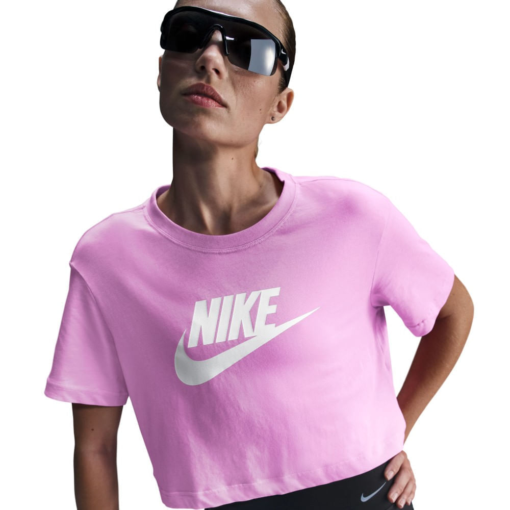 Nike W Nsw Club Crp Tee Ftra Camiseta Manga Corta rosado de mujer lifestyle