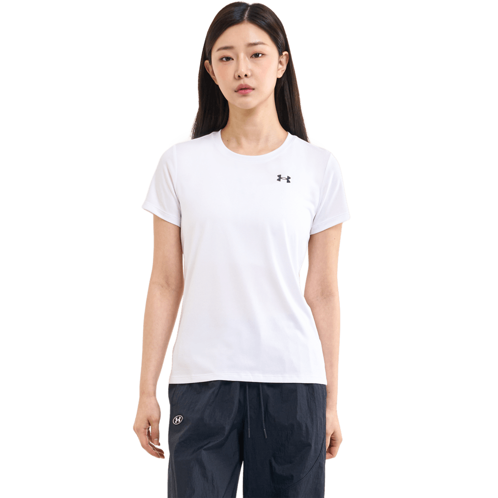 Under Armour Tech Ssc Solid Camiseta Blanco De Mujer Para Entrenamiento