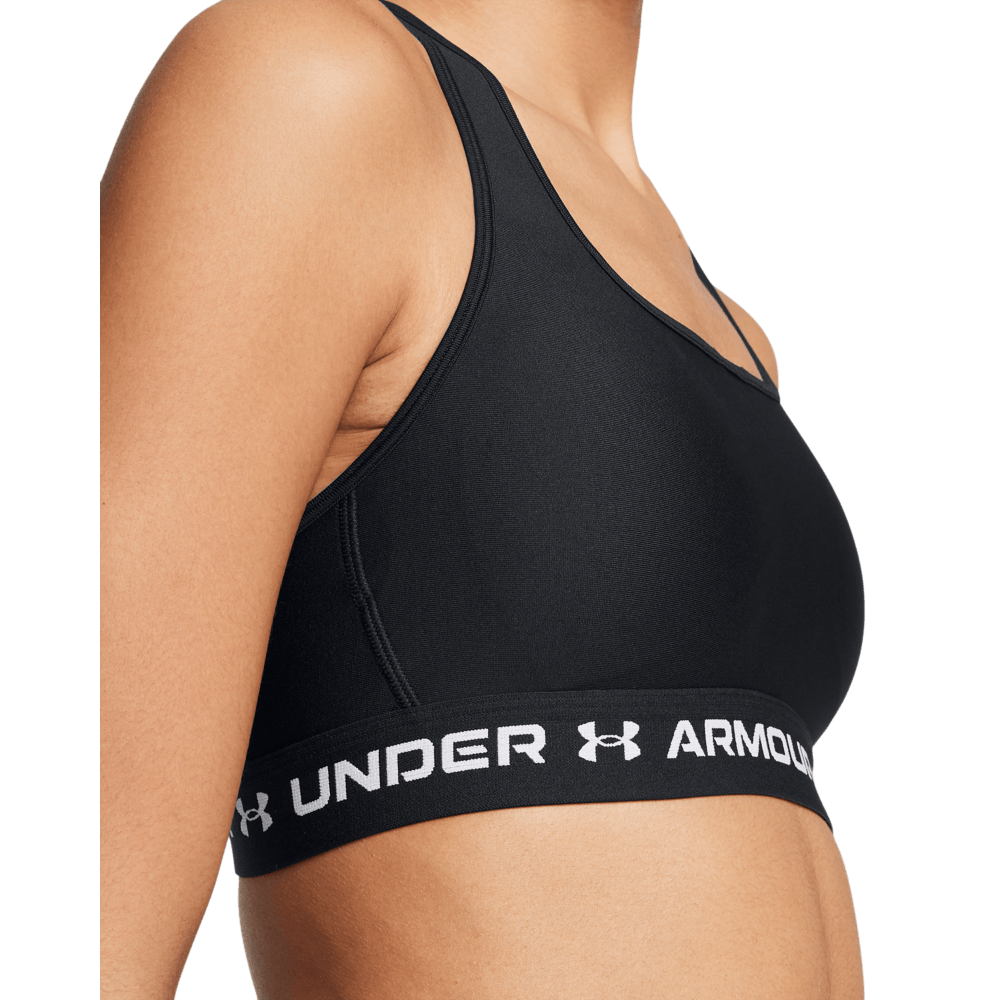 Under Armour Crossback Mid Bra  Top De Impacto Medio Negro De Mujer Para Entrenamiento