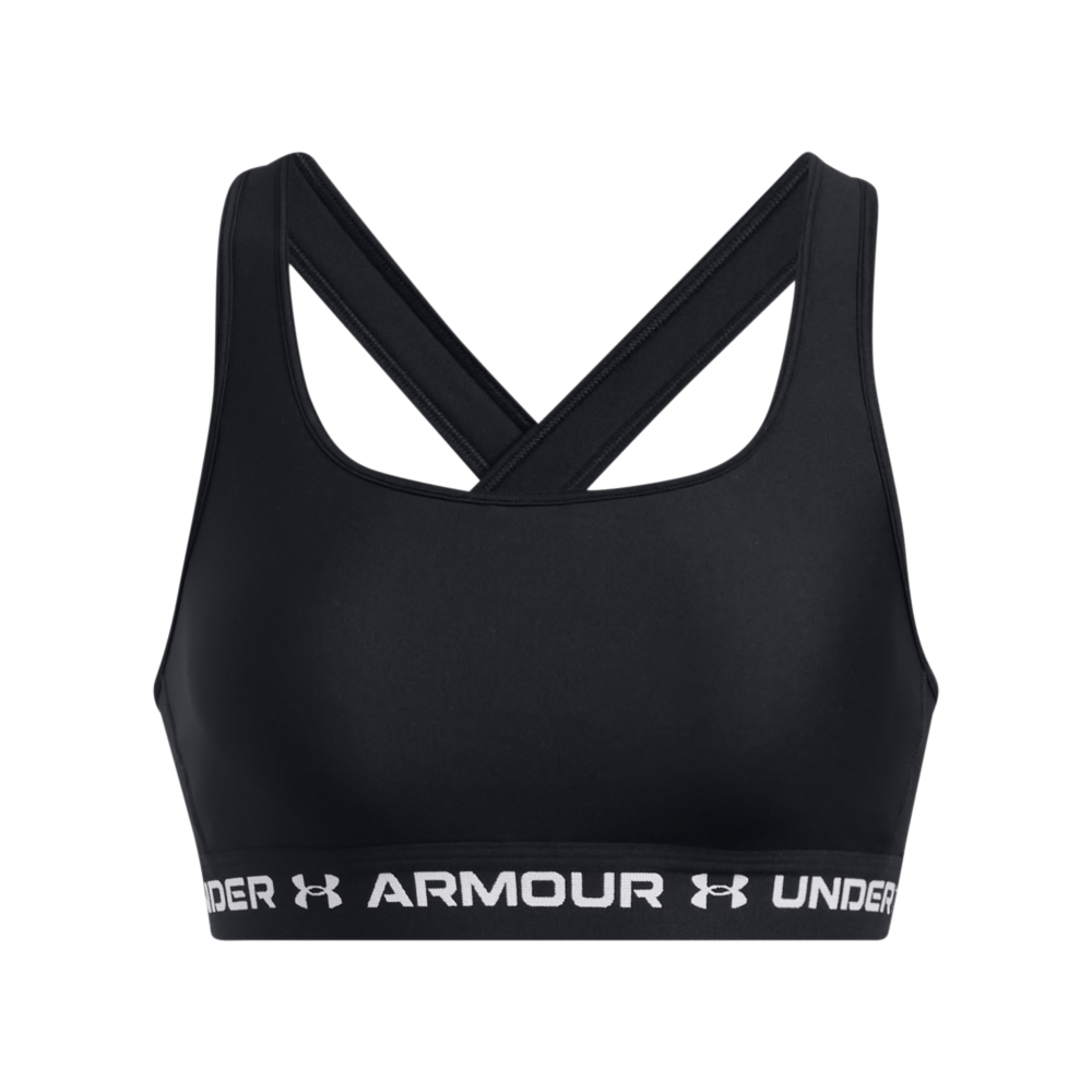 Under Armour Crossback Mid Bra  Top De Impacto Medio Negro De Mujer Para Entrenamiento
