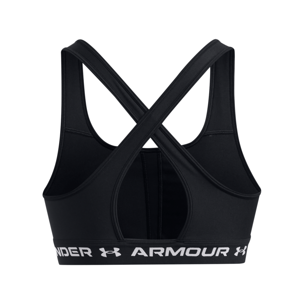 Under Armour Crossback Mid Bra  Top De Impacto Medio Negro De Mujer Para Entrenamiento