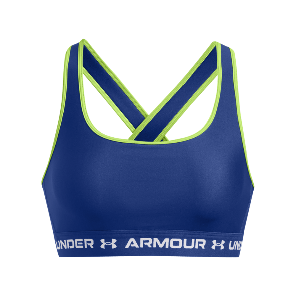 UA Ssback Mid Bra Top azul de mujer para entrenamiento