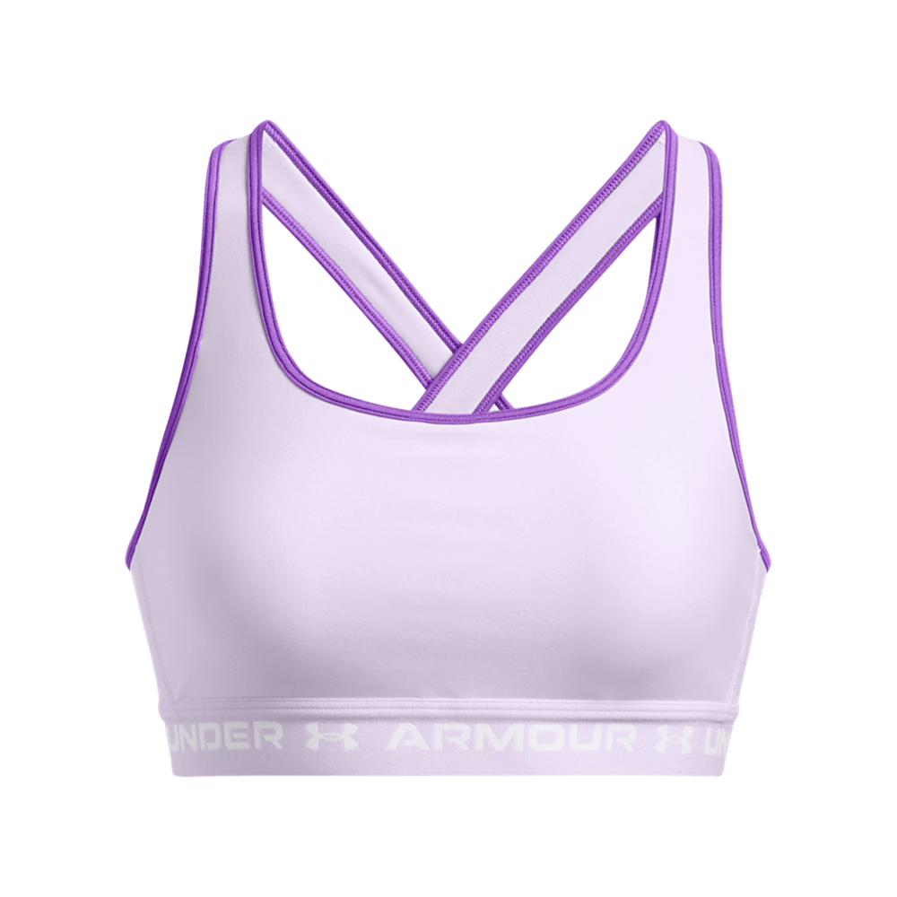 UA Ssback Mid Bra Top morado de mujer para entrenamiento