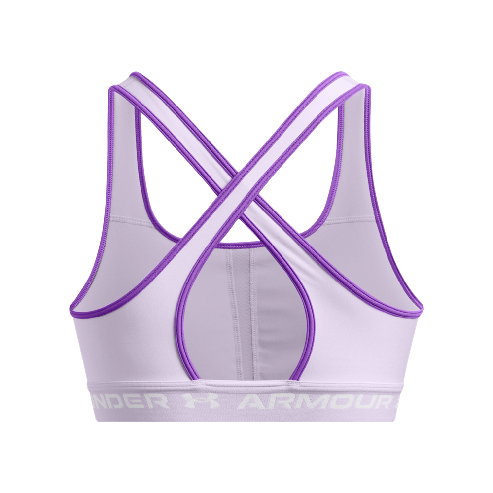 UA Ssback Mid Bra Top morado de mujer para entrenamiento