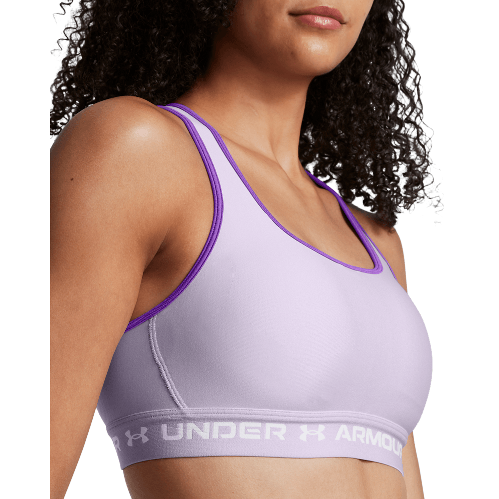 UA Ssback Mid Bra Top morado de mujer para entrenamiento