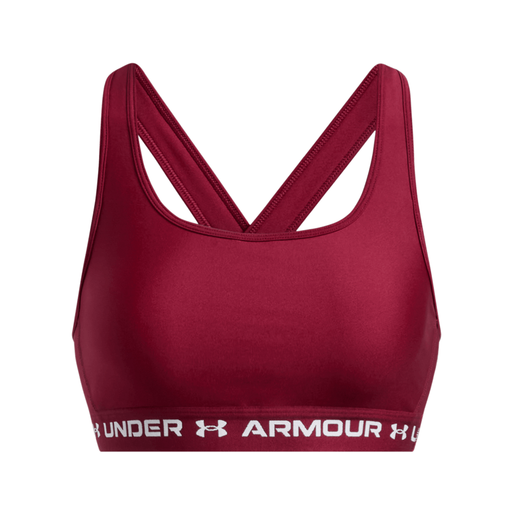 UA Ssback Mid Bra Top rojo de mujer para entrenamiento
