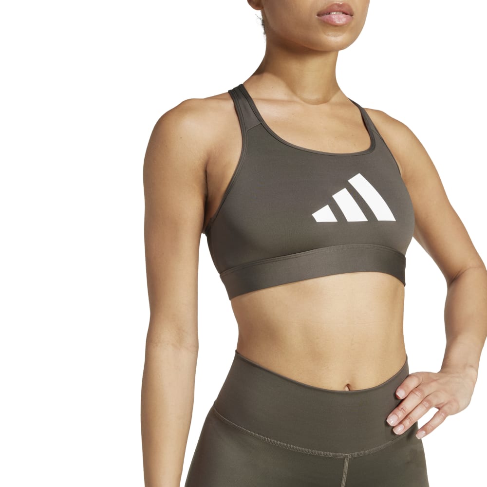 Adidas Top Deportivo Powerreact Big Logo Estamp verde de mujer para entrenamiento