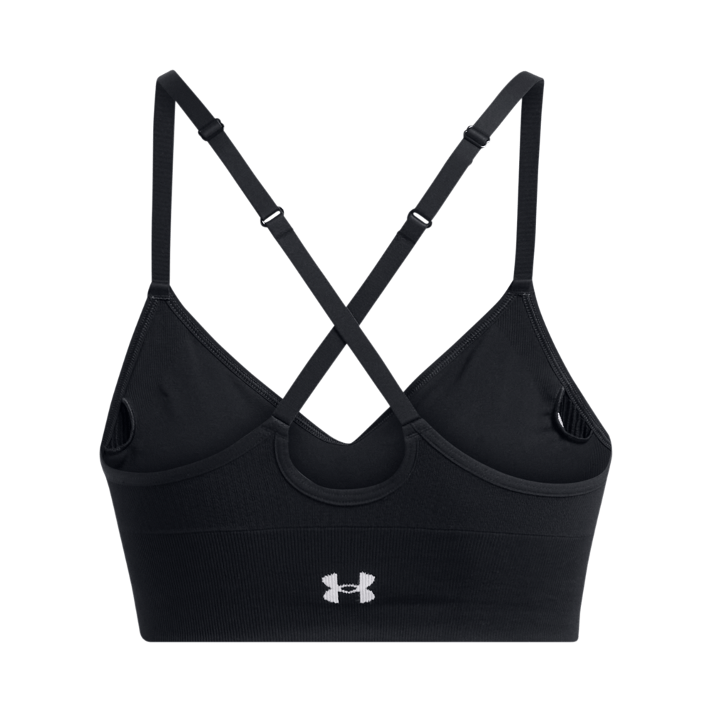 UA Ish Seamless Low Bra Top negro de mujer para entrenamiento