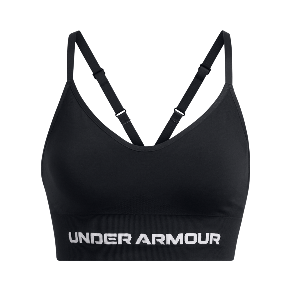 UA Ish Seamless Low Bra Top negro de mujer para entrenamiento