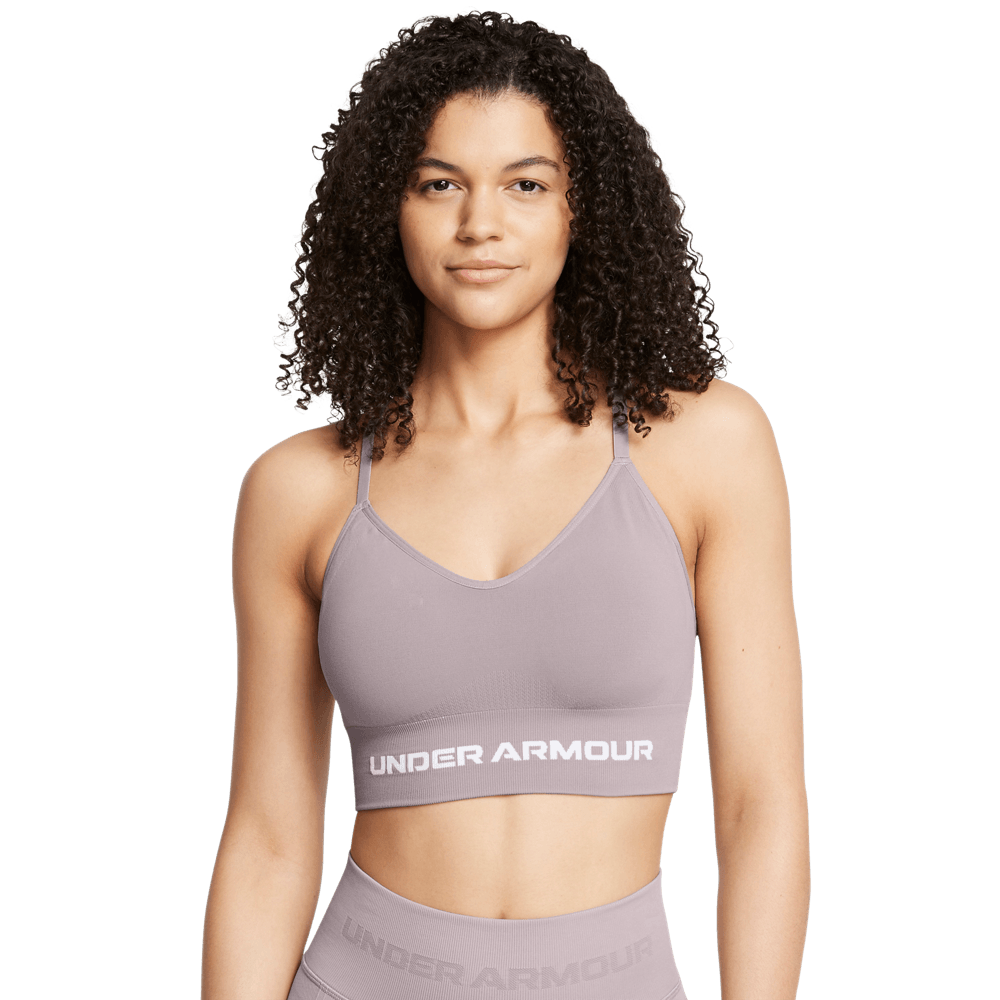 UA Ish Seamless Low Bra Top gris de mujer para entrenamiento
