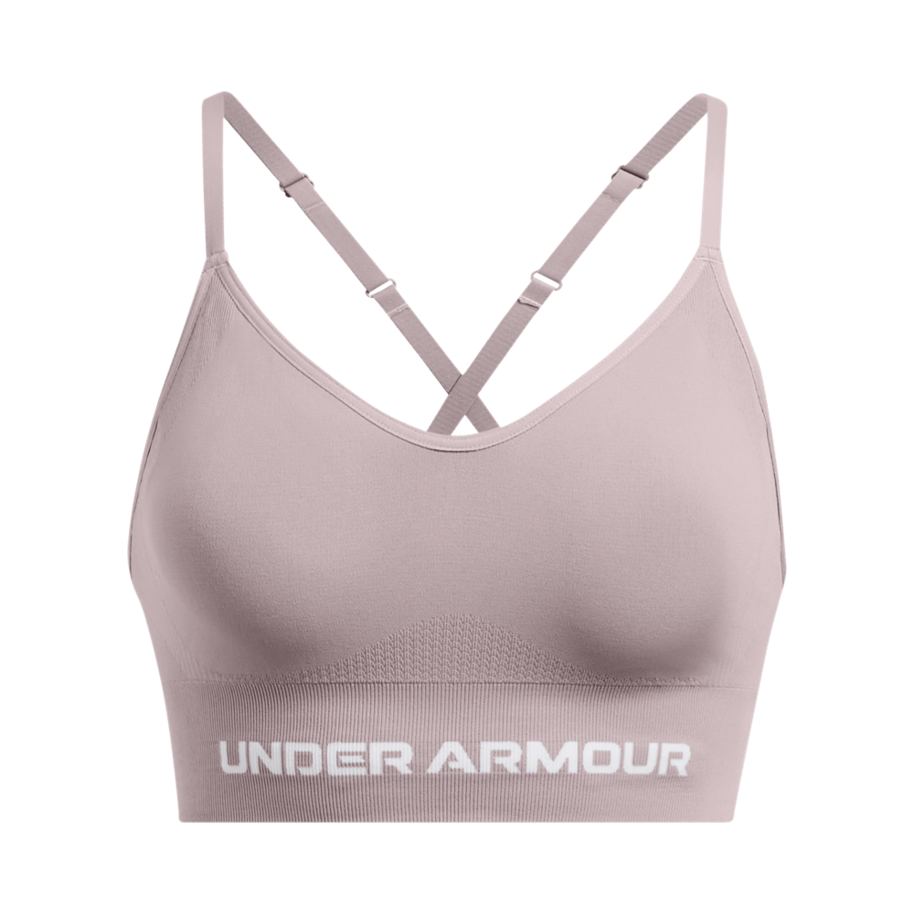 UA Ish Seamless Low Bra Top gris de mujer para entrenamiento