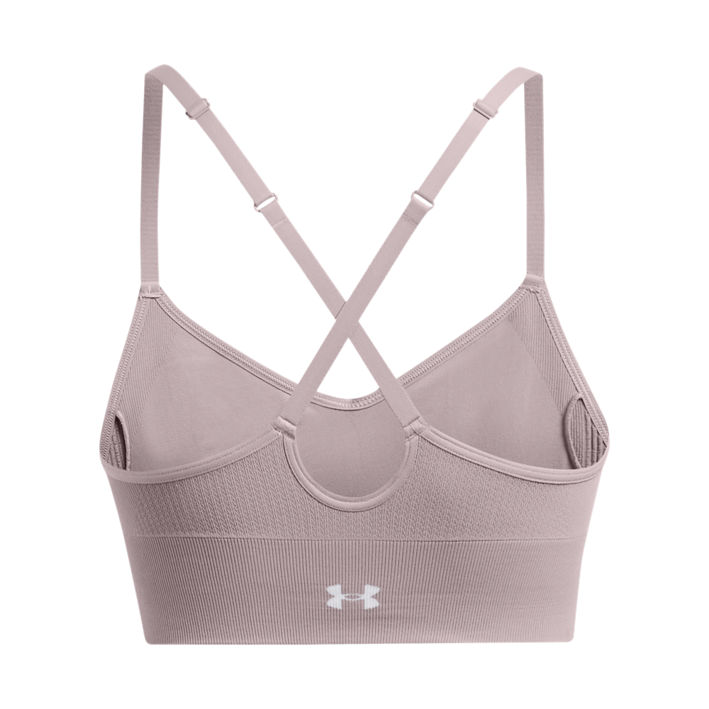 UA Ish Seamless Low Bra Top gris de mujer para entrenamiento