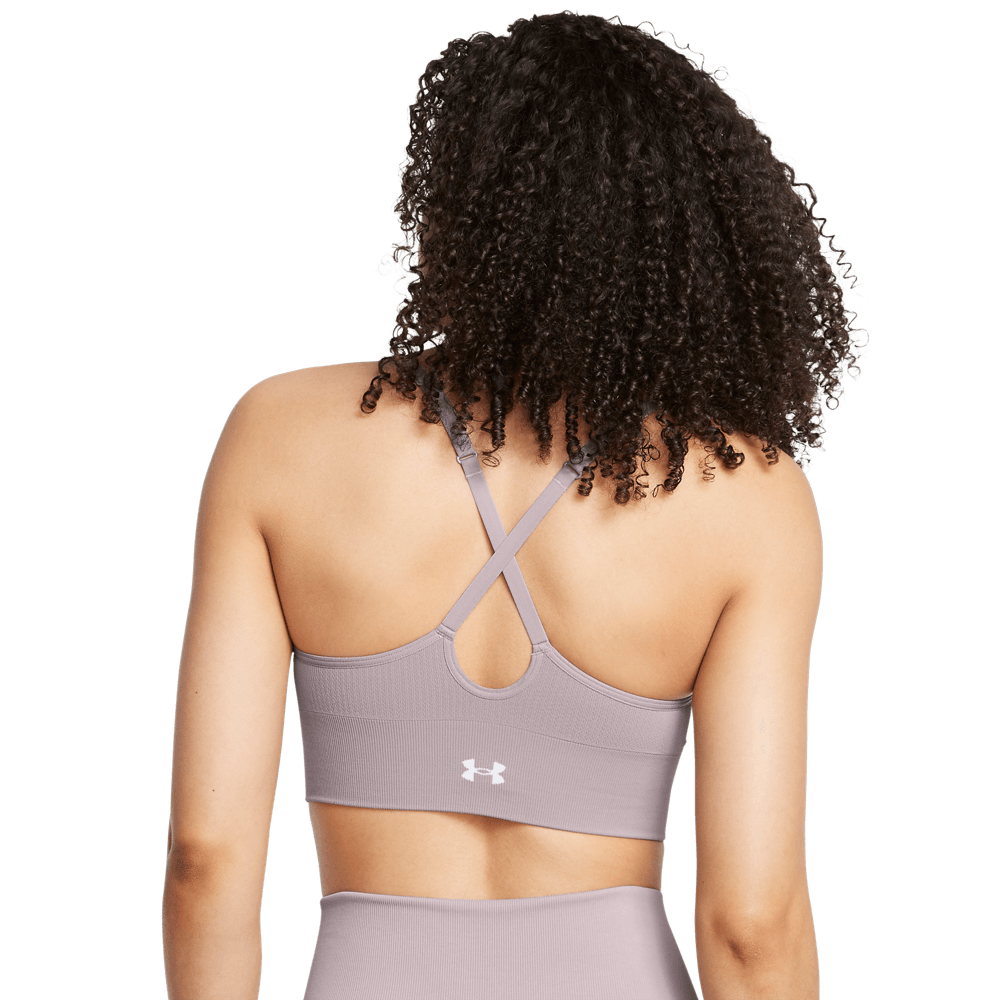 UA Ish Seamless Low Bra Top gris de mujer para entrenamiento