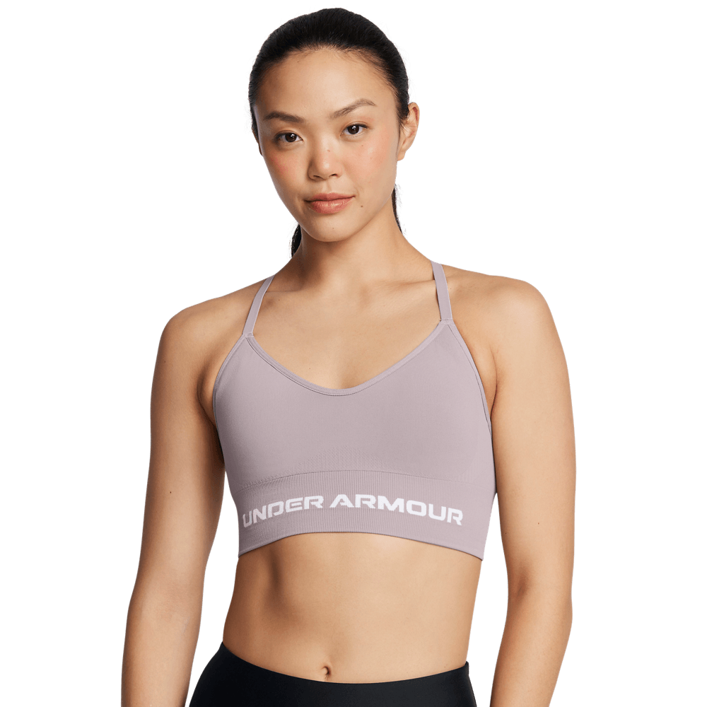 UA Ish Seamless Low Bra Top gris de mujer para entrenamiento
