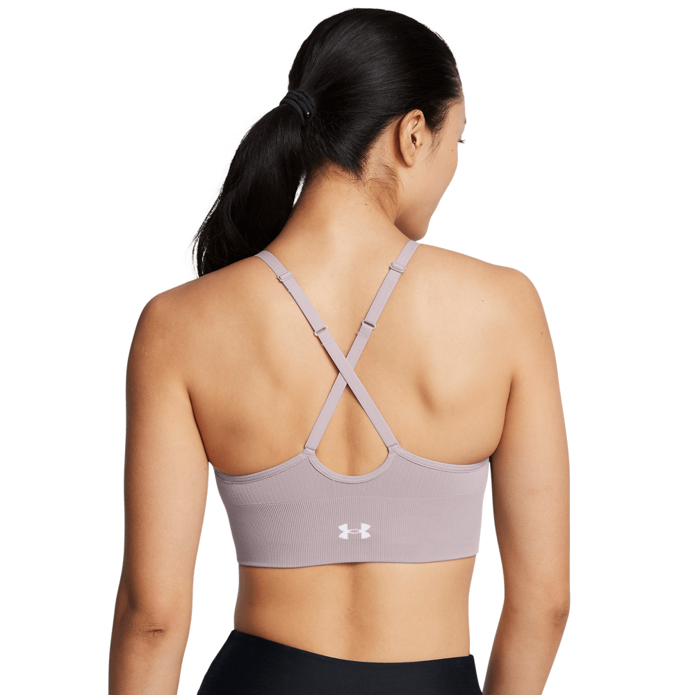 UA Ish Seamless Low Bra Top gris de mujer para entrenamiento