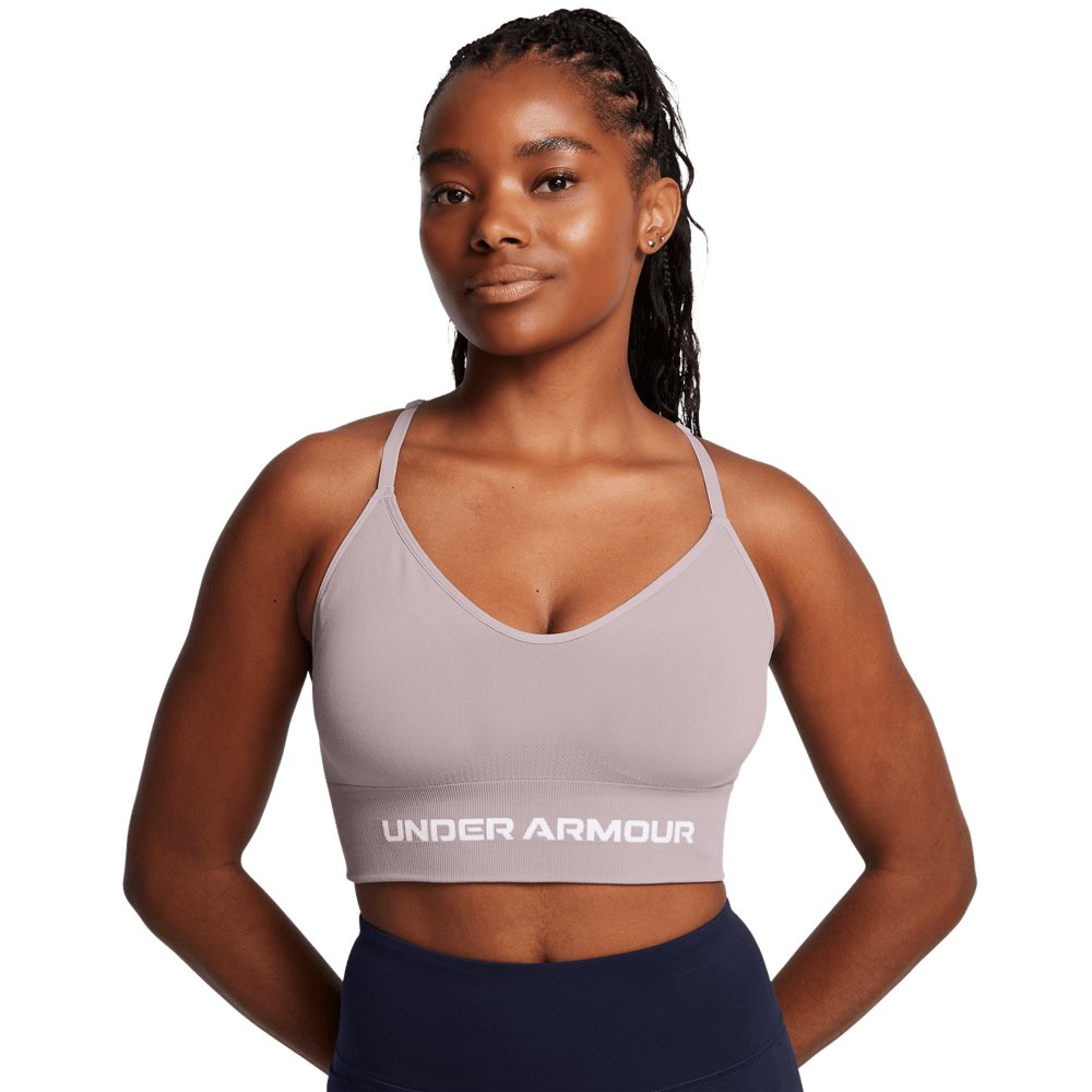 UA Ish Seamless Low Bra Top gris de mujer para entrenamiento