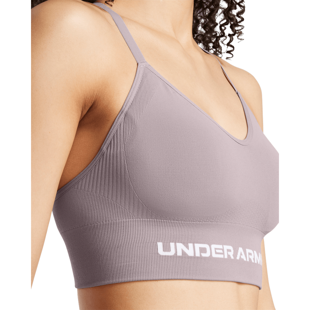 UA Ish Seamless Low Bra Top gris de mujer para entrenamiento