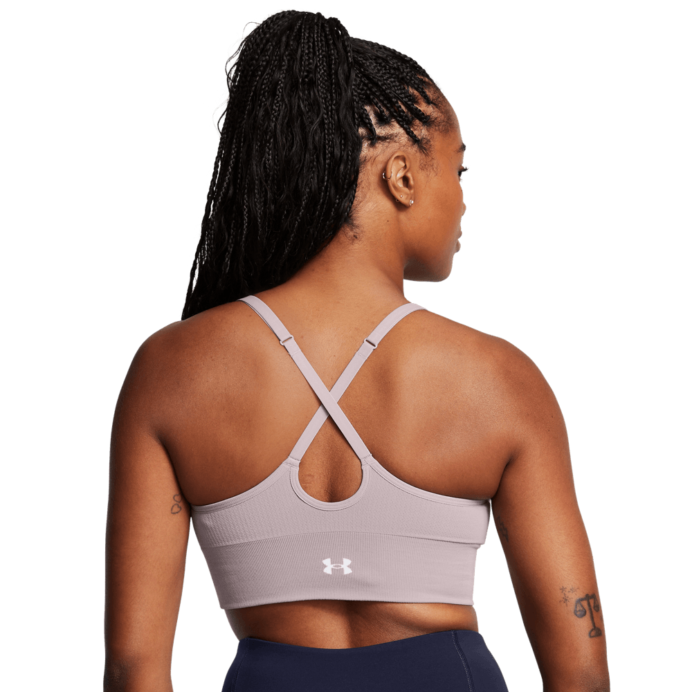 UA Ish Seamless Low Bra Top gris de mujer para entrenamiento