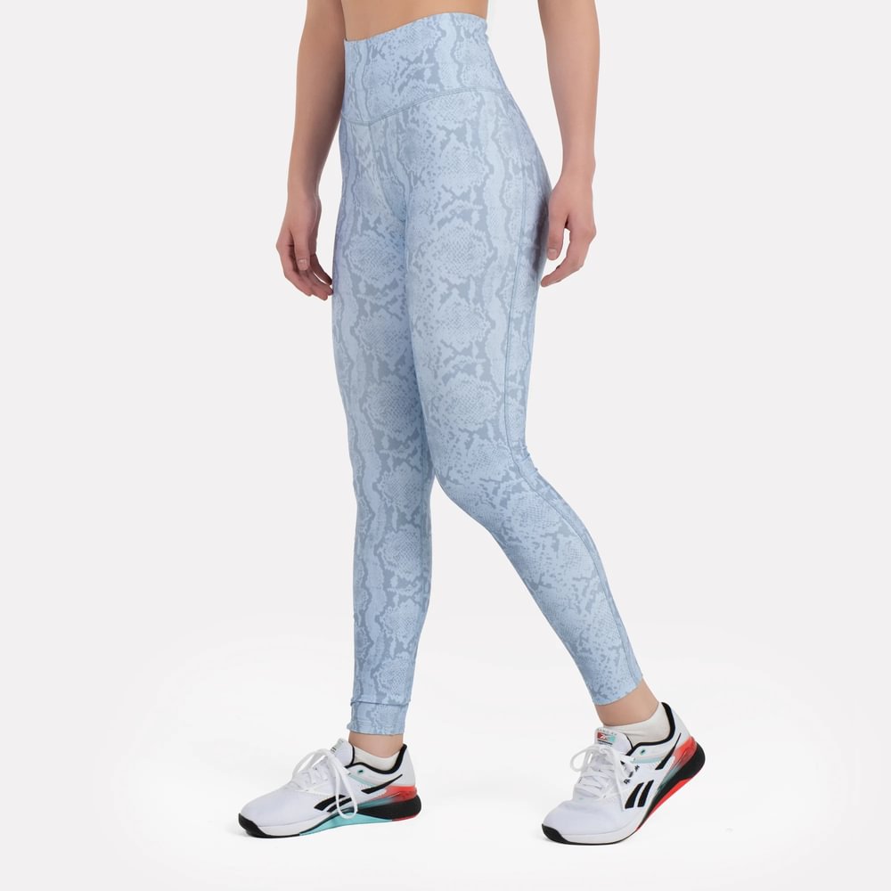 Reebok Id Train Aop Tight Licra azul de mujer para entrenamiento