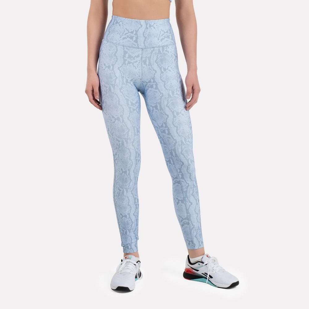 Reebok Id Train Aop Tight Licra azul de mujer para entrenamiento