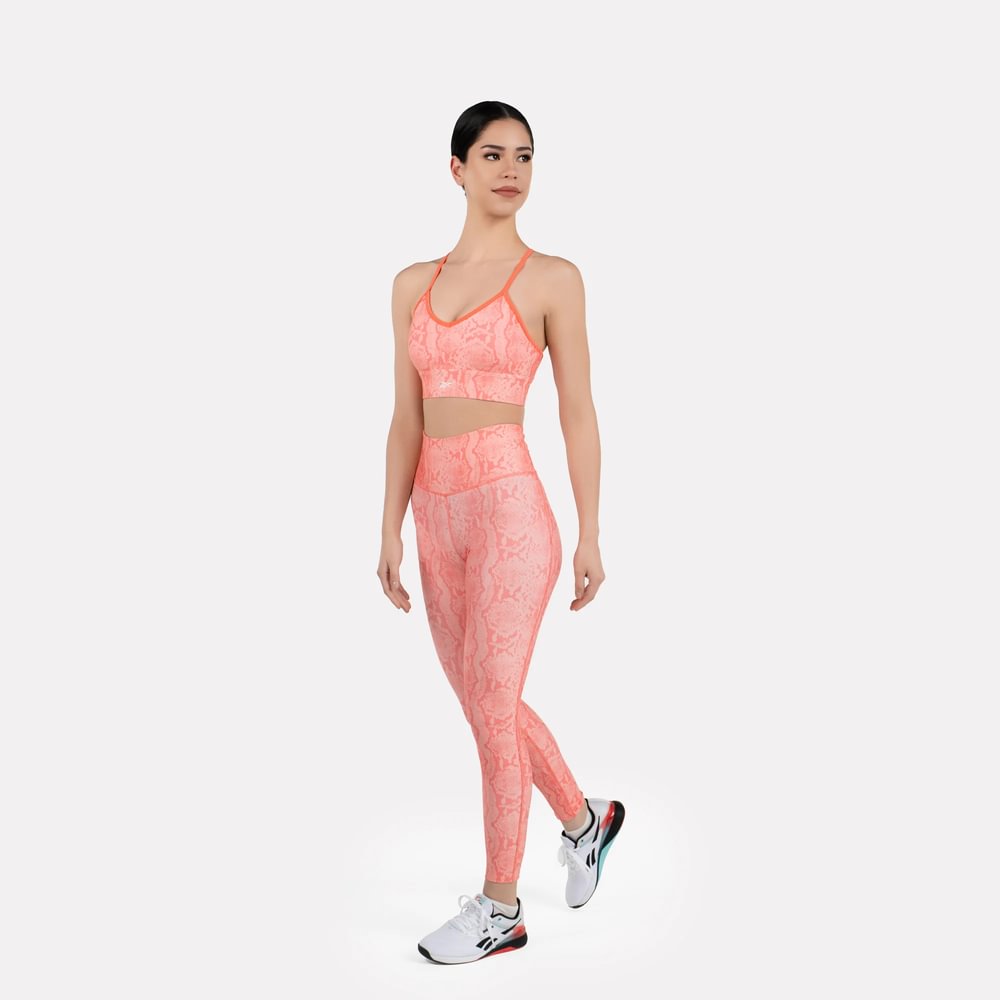 Reebok Id Train Aop Bra Top rosado de mujer para entrenamiento