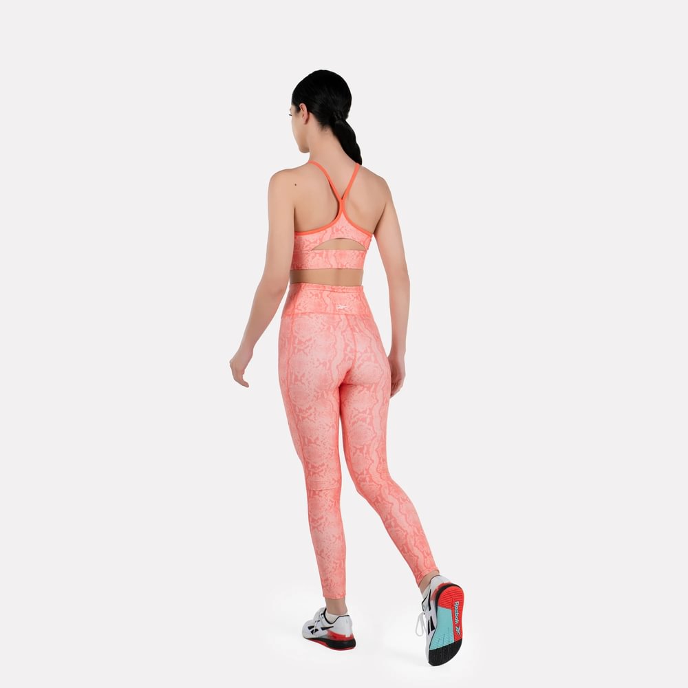 Reebok Id Train Aop Bra Top rosado de mujer para entrenamiento