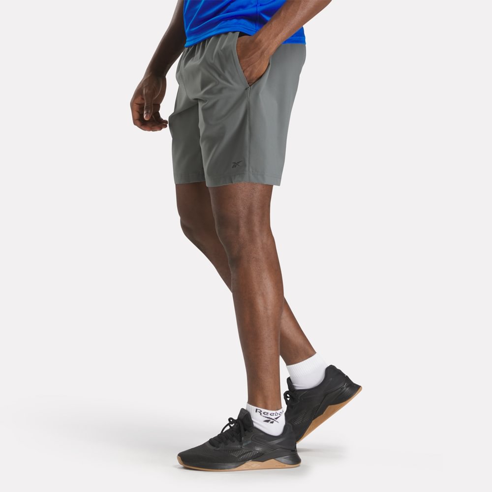 Reebok Wor Woven Short Pantaloneta gris de hombre para entrenamiento